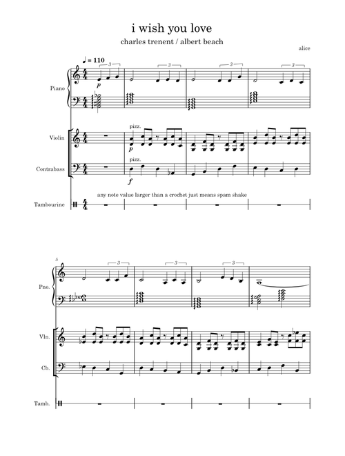 I Wish You Love – Charles Trenet Arrangement