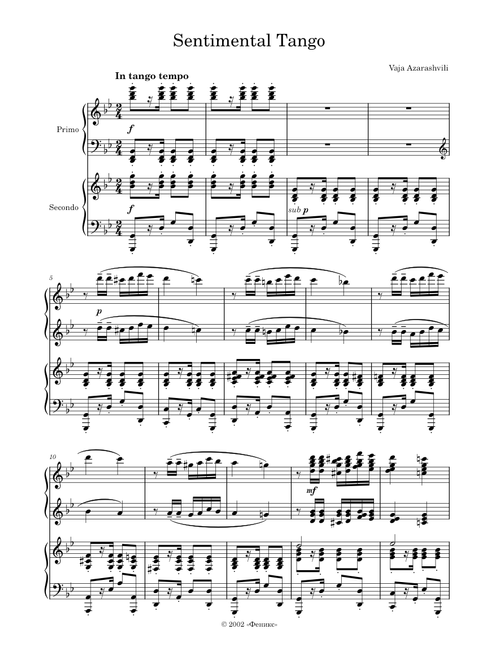 Sentimental Tango – Vaja Azarashvili