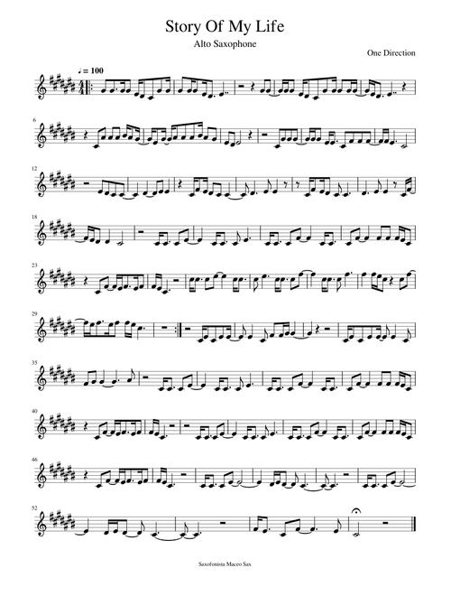 Story Of My Life alto sax