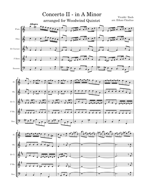 Concerto II in A Minor, Vivaldi / Bach