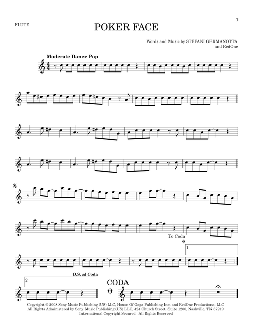 Poker Face - Lady Gaga (Flute Solo)