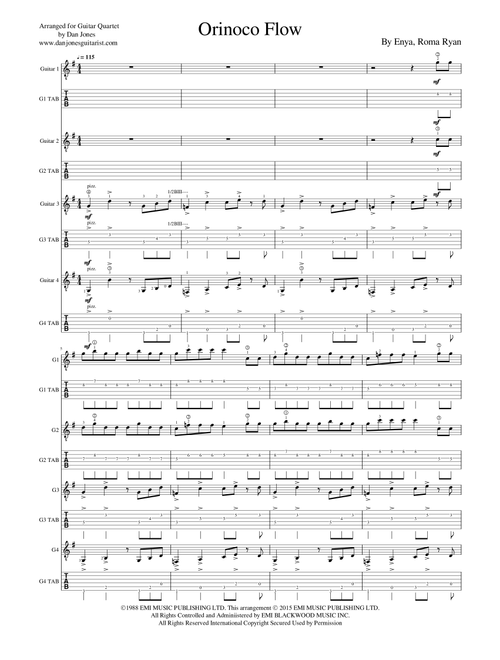 Orinoco Flow (Arr. Dan Jones (www.danjonesguitarist.com)) - Enya (Guitar Ensemble)