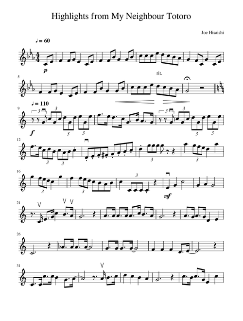 Highlights from My Neighbour Totoro- violin