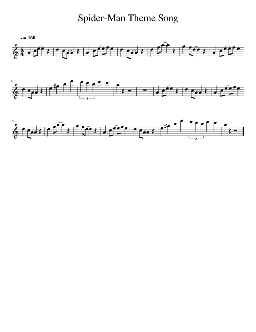 Spider-Man Theme Song Sheet music for Flute (Solo) 