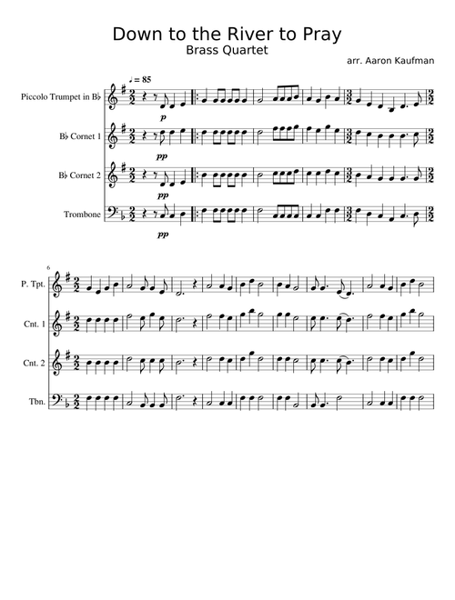 Down to the River to Pray - Brass Quartet