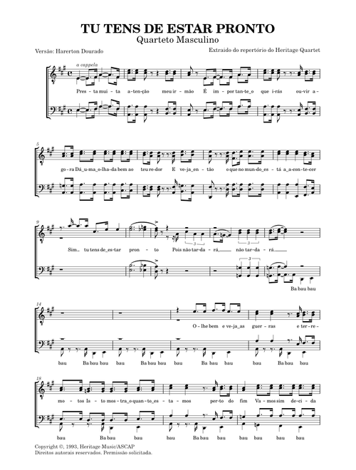 TU TENS DE ESTAR PRONTO – Heritage Singers
