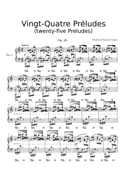 Vingt-Quatre Préludes, Opus. 28 – Frédéric François Chopin