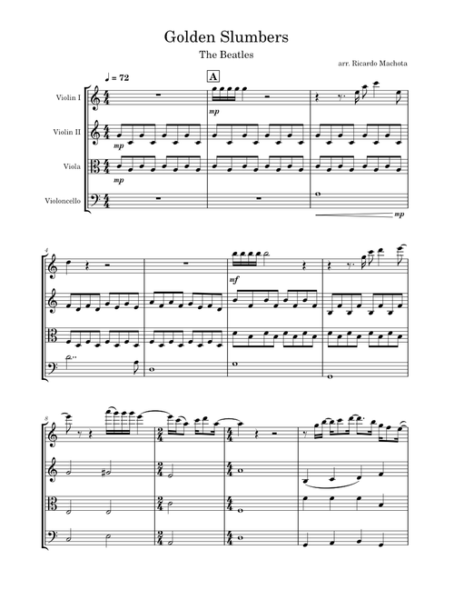 Golden slumbers – The Beatles - String Quartet