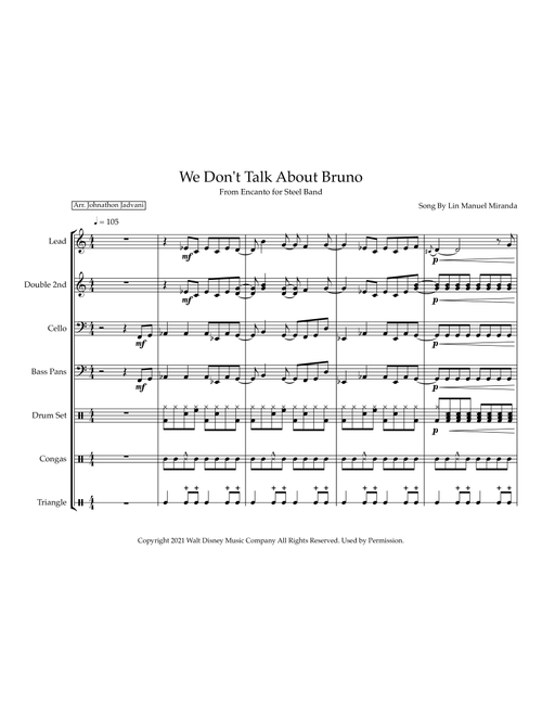 We Don't Talk About Bruno (Arr. Johnathon Jadvani) - Carolina Gaitan, Mauro Castillo, Adassa, Rhenzy (Steel Drum Band)