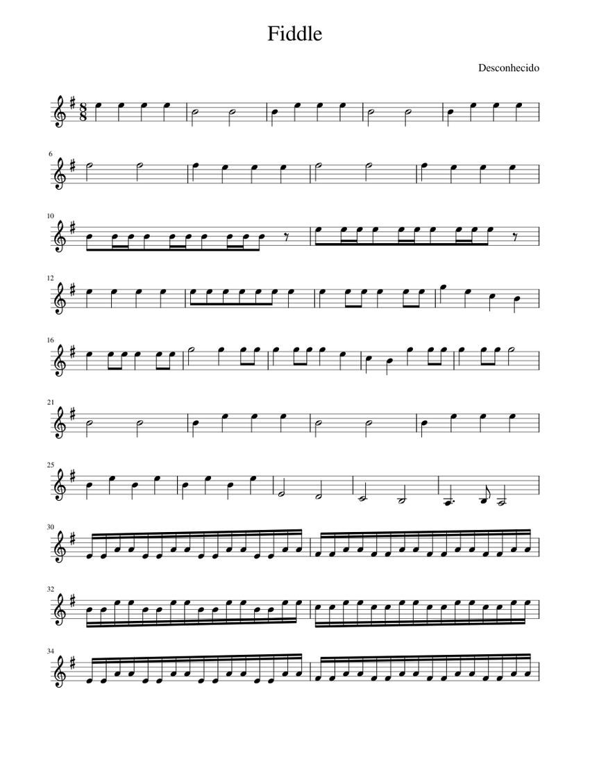 Fiddle Sheet music for Piano (Solo) Easy | Musescore.com