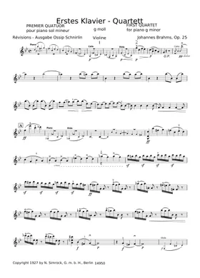 BRAHMS/KLAVIERQUARTETT g m ool Op.25 Free Piano Quartet No.1, Op BRAHMS/KLAVIERQUARTETT g m ool Op.25 Free Piano Quartet No.1, Op
