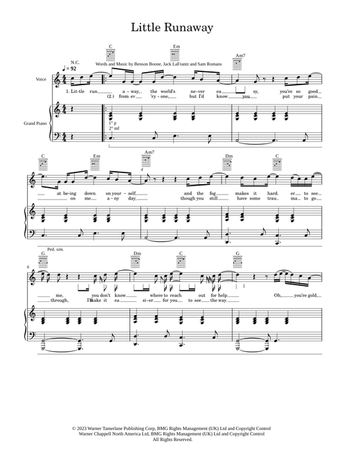 Little Runaway - Benson Boone