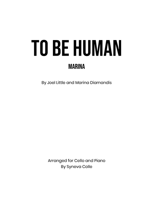 To Be Human (Arr. Syneva Colle) - Marina (Cello and Piano)