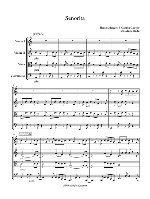 Senorita (Arr. Mugu Radu) - Shawn Mendes And Camila Cabello (String Quartet)