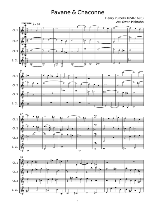 Purcell - Pavane and Chaconne (G minor) - Quartett