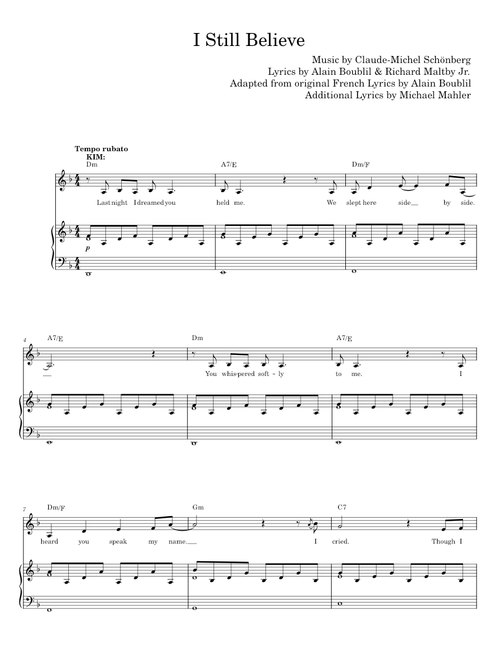 I Still Believe - Claude-Michel Schonberg