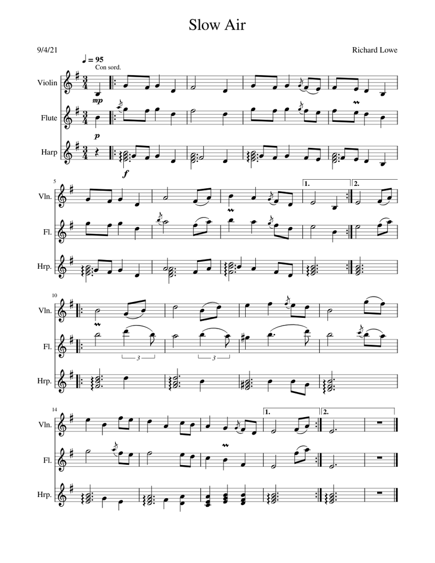Slow Air Richard Lowe Sheet Music For Flute Violin Harp Mixed Trio slow-air-richard-lowe-sheet-music-for-flute-violin-harp-mixed-trio