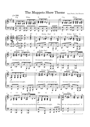 Play Official version of The Muppet Show Theme Sheet Music by Jim ...