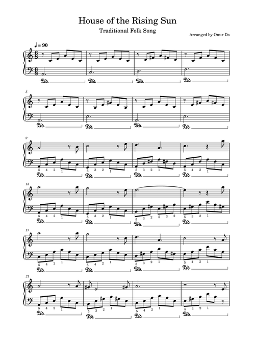 House of the Rising Sun (Arr. Onur Do) - Traditional Folk Song (Piano Solo)