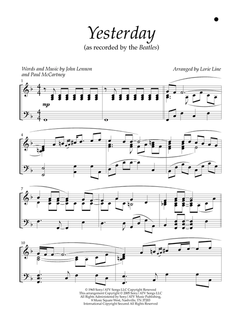Yesterday (Arr. Lorie Line) - Adam Levine & Tony Lucca (Piano Solo)