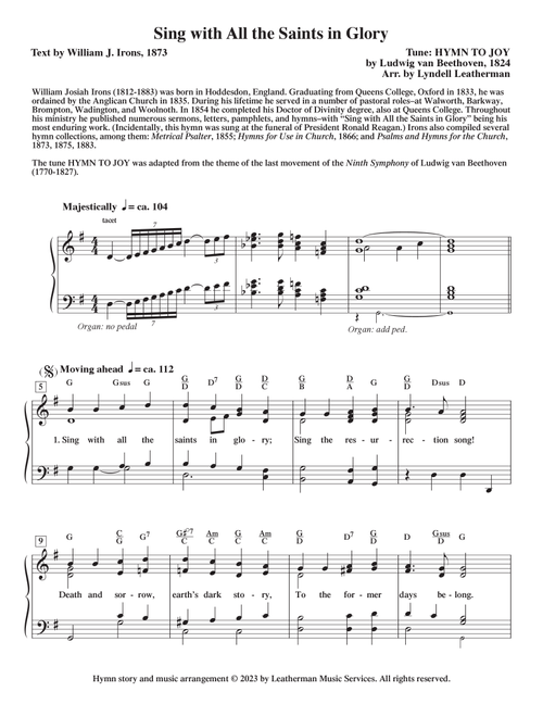 Sing with All the Saints in Glory (Arr. Lyndell Leatherman) - UNL University Singers (Piano-Vocal-Guitar (Piano Accompaniment))