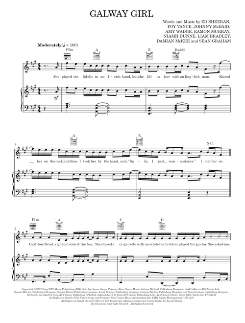 Galway Girl - Ed Sheeran (Piano-Vocal-Guitar)