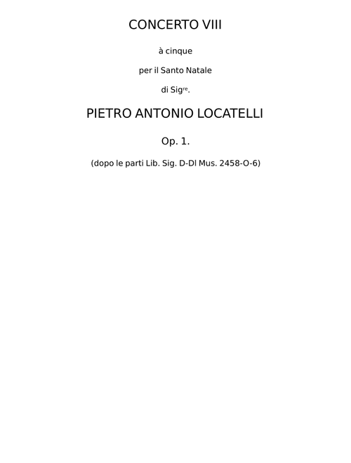Concerto grosso in F minor, Op.1 No.8 - Pietro Antonio Locatelli