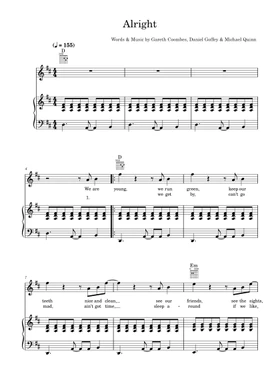 Productivo verbo taquigrafía Free alright by Supergrass sheet music | Download PDF or print on  Musescore.com