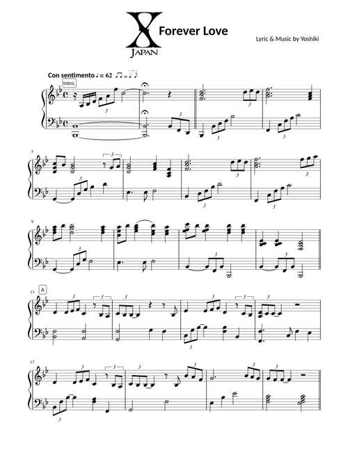 XJAPAN YOSHIKI 限定Forever Love 音楽譜額縁入り score_0.png@500x660?no-cache=
