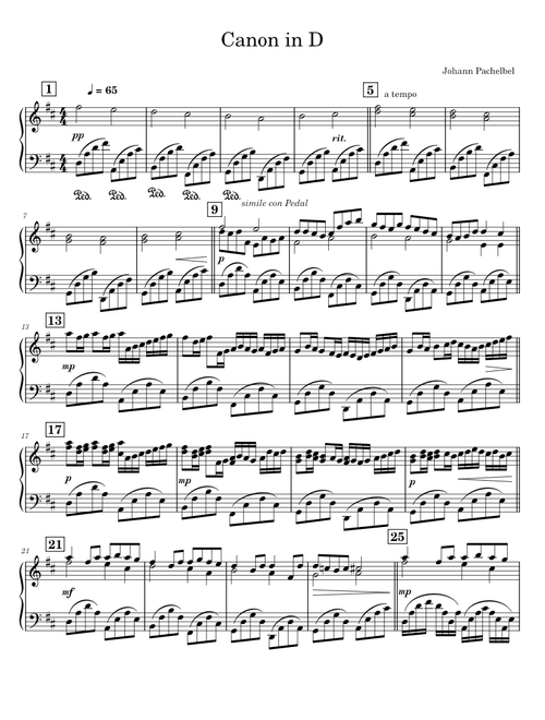 Canon in D - Johann Pachelbel