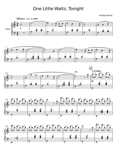 One Little Waltz, Tonight - Andrea Vanzo