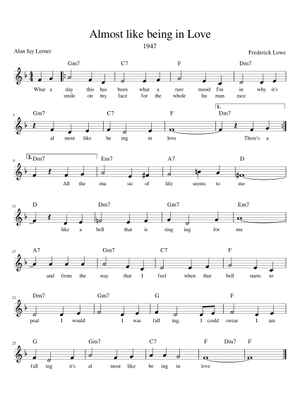 Almost Like Being in Love Sheet Music for Saxophone alto (Solo