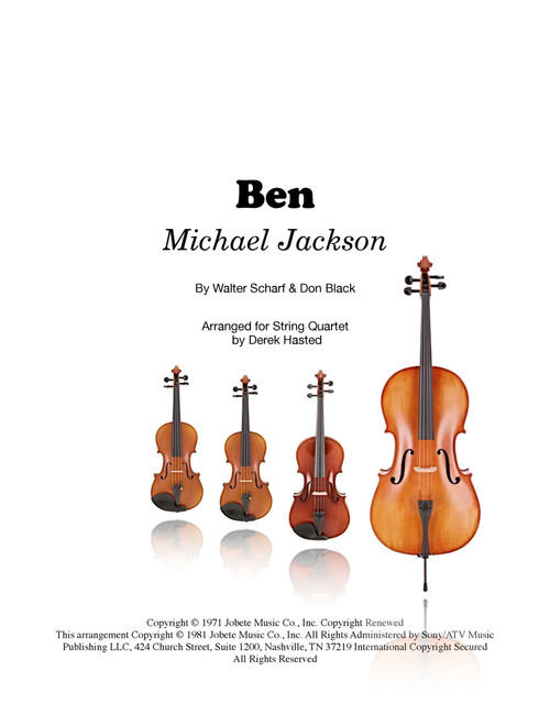 Ben (Arr. Derek Hasted) - Michael Jackson (String Quartet)