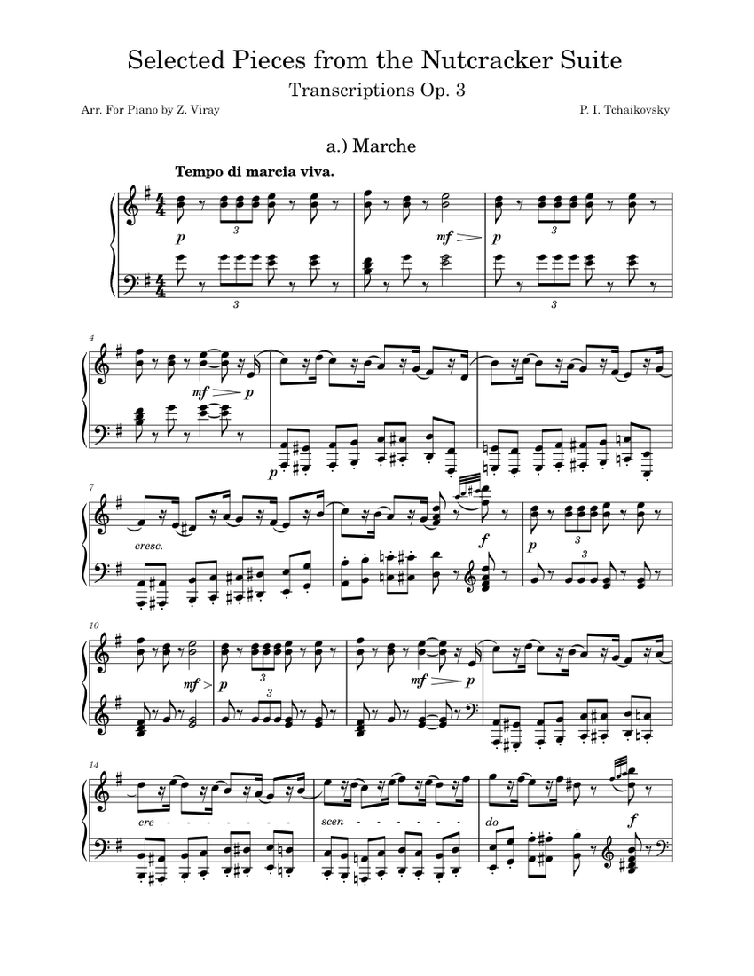 Selected Pieces from Tchaikovsky's The Nutcracker Op. 71a