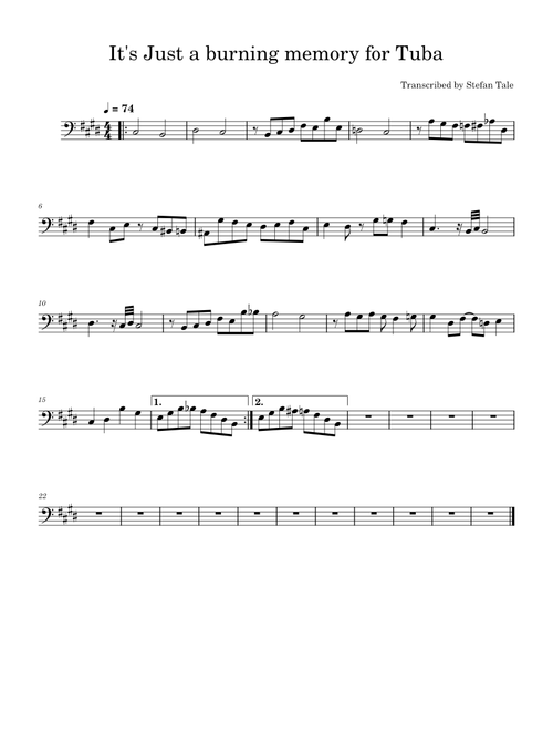 It's just a burning memory – The Caretaker It's Just a burning memory for Tuba