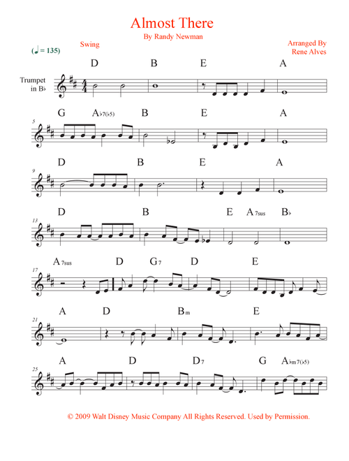Almost There (Arr. Rene Alves) - Randy Newman (Trumpet Solo)