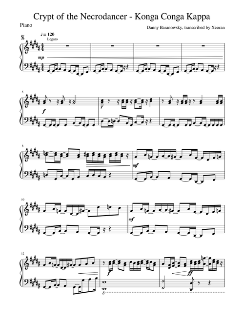 Crypt of the Necrodancer - Konga Conga Kappa (King Conga theme) (Piano)