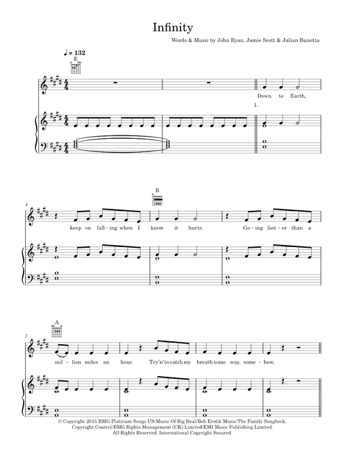 Infinity - One Direction (Piano-Vocal-Guitar (Piano Accompaniment))