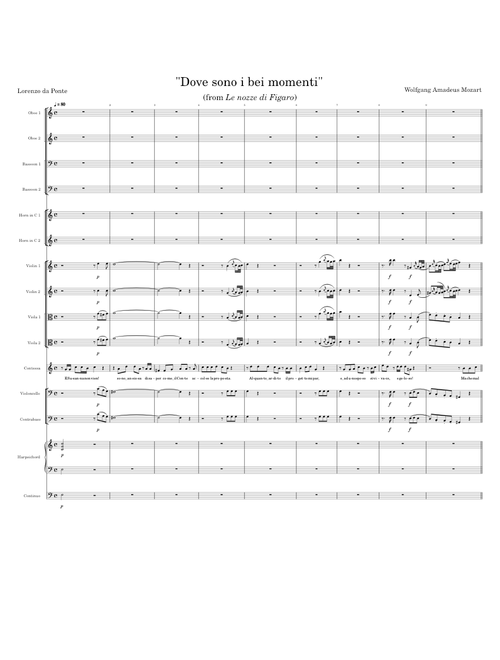 "Dove sono i bei momenti" (from Le nozze di Figaro)