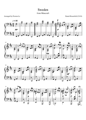 Sweden (original score) Sheet Music for Piano, French horn