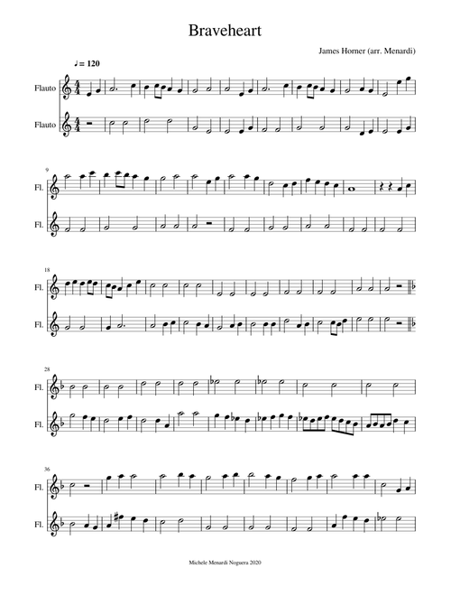 Braveheart - easy flute duet