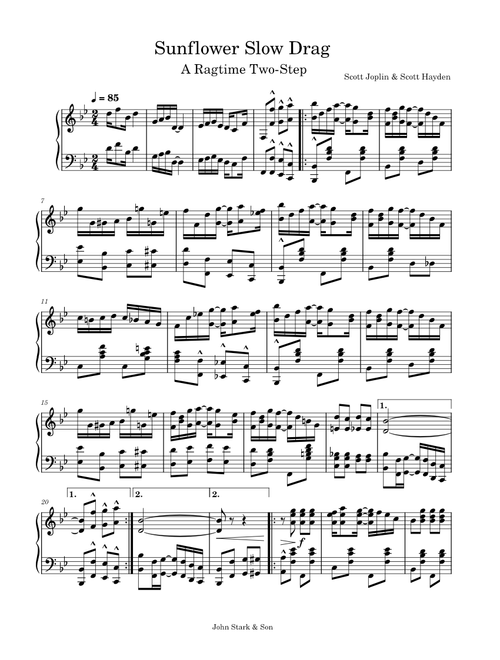 Sunflower Slow Drag by Scott Joplin & Scott Hayden