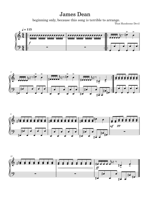 James Dean – That Handsome Devil (beginning only + Piano)