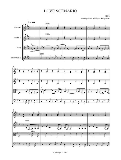 Love Scenario (Arr. Nyssa Sanguansri) - Rae Seong Choi, Zero, Han Bin Kim (String Quartet)