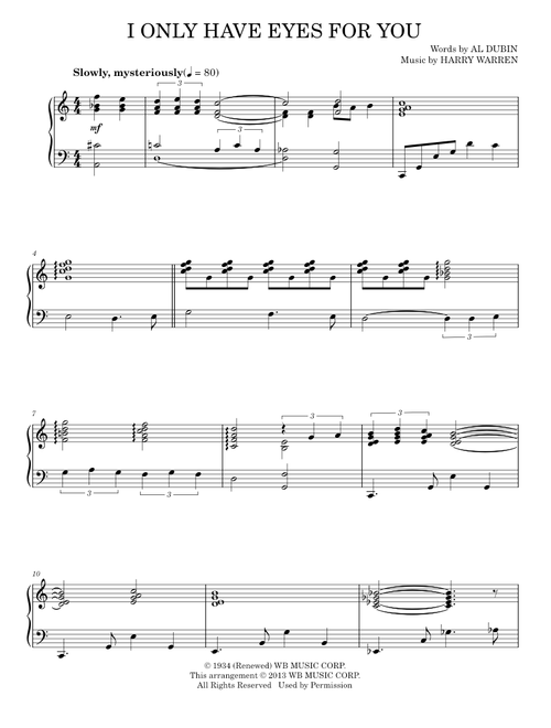I Only Have Eyes For You - Al Dubin, Harry Warren (Piano Solo)