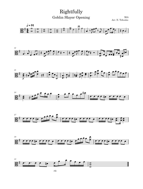 Rightfully – Mili Rightfully for Viola Solo