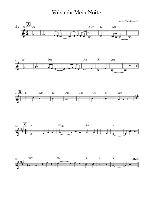 Valsa da meia noite – Tradicional
