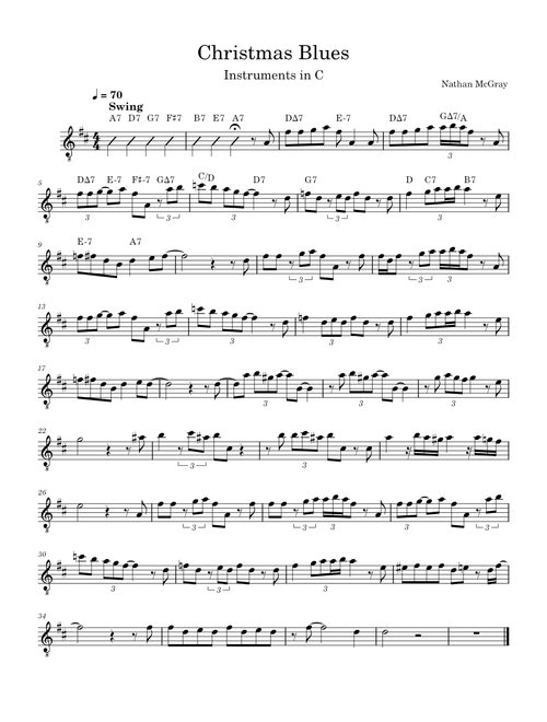 christmas blues c instruments