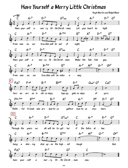 Have Yourself a Merry Little Christmas (Lead sheet with lyrics )