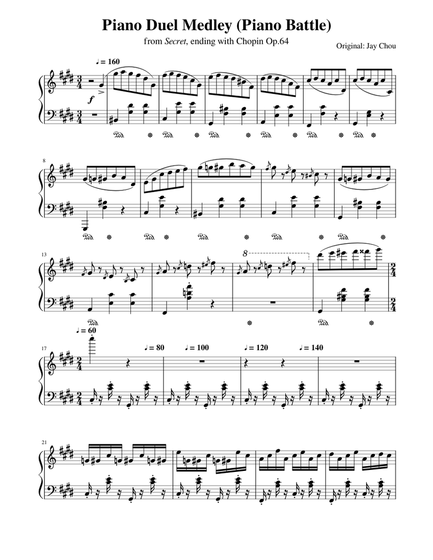 Secret - Piano Duel Medley (Piano Battle) Sheet music for Secret - Piano Duel Medley (Piano Battle) Sheet music for